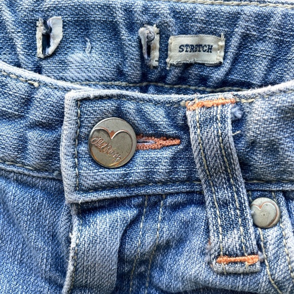 VINTAGE Y2K Tropical Embroidered OLD NAVY Girl’s Denim SHORTS Medium - Picture 6 of 12